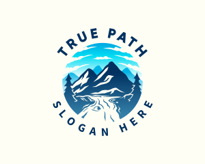 Mountain River Destination logo design