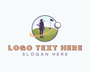 Female Golf Player logo