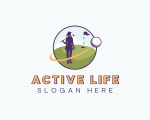 Female Golf Player logo design