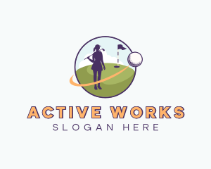 Female Golf Player logo design