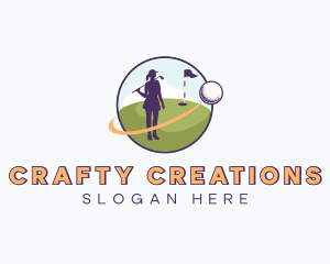 Female Golf Player logo