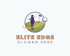 Female Golf Player logo design