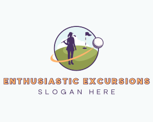 Female Golf Player logo design