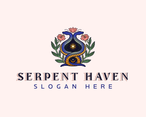 Serpent Flower Boho logo design