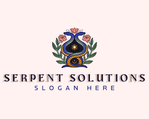 Serpent Flower Boho logo design