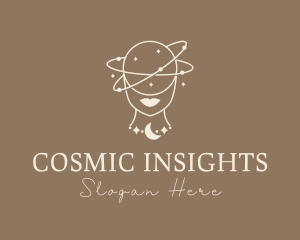 Woman Cosmic Fortune Teller  logo design