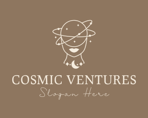 Woman Cosmic Fortune Teller  logo design