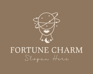 Woman Cosmic Fortune Teller  logo design