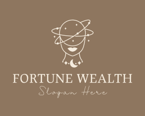 Woman Cosmic Fortune Teller  logo design