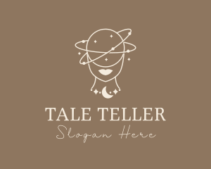 Woman Cosmic Fortune Teller  logo design