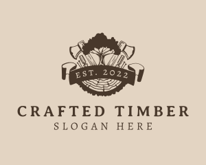 Wood Carpenter Tools logo design