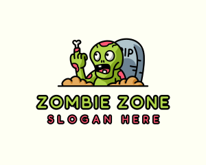 Profanity Zombie Middle Finger logo design