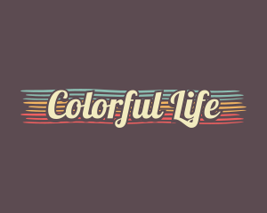 Colorful Retro Cursive logo design