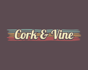 Colorful Retro Cursive logo design