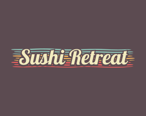 Colorful Retro Cursive logo design