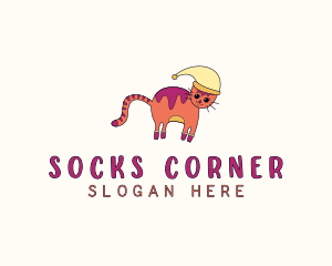 Pajama Cat Animal logo