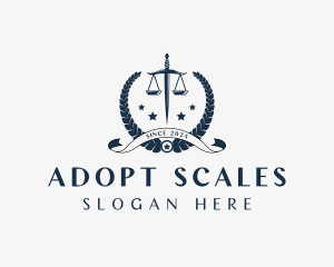 Legal Dagger Justice Scale logo design