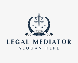 Legal Dagger Justice Scale logo design