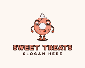 Sweet Donut Dessert logo design