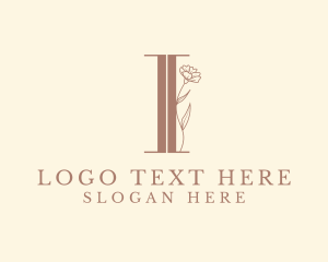 Elegant Floral Nature Letter I logo