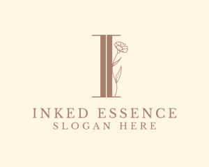 Elegant Floral Nature Letter I logo design