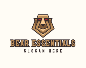 Geometric Grizzly Bear logo design