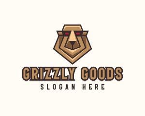 Geometric Grizzly Bear logo design