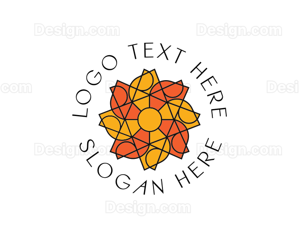 Sun Floral Pattern Logo