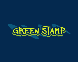 Neon Green Paint Graffiti logo design