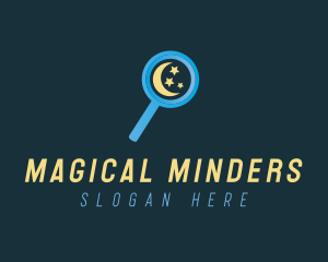 Moon Magnifying Glass logo design