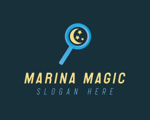 Moon Magnifying Glass logo design