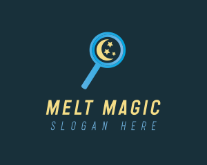 Moon Magnifying Glass logo design