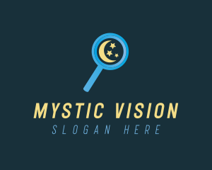 Moon Magnifying Glass logo design