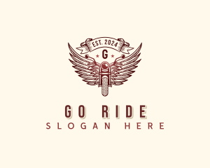 Riding Motorcycle Wings logo design