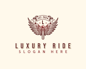 Riding Motorcycle Wings logo design