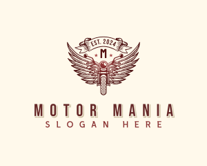 Riding Motorcycle Wings logo design