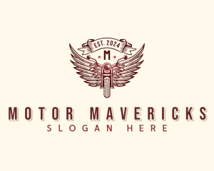 Riding Motorcycle Wings logo design