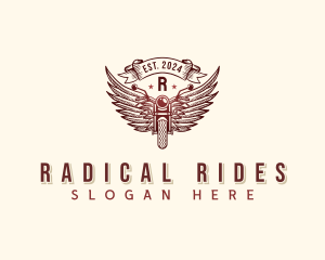 Riding Motorcycle Wings logo design