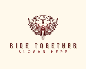 Riding Motorcycle Wings logo design