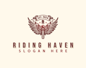 Riding Motorcycle Wings logo design