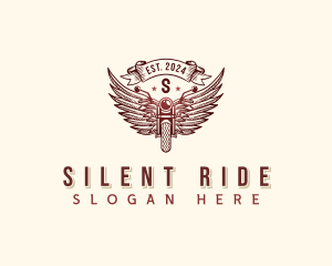 Riding Motorcycle Wings logo design