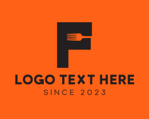 Food Fork Letter F logo