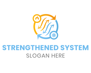 Heating Cooling System  logo design