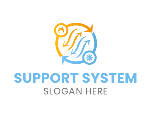 Heating Cooling System  logo design