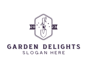 Flower Shovel Gardening logo design