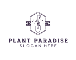 Flower Shovel Gardening logo design