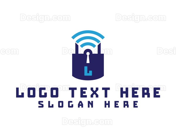 Wifi Padlock Tech Security Logo