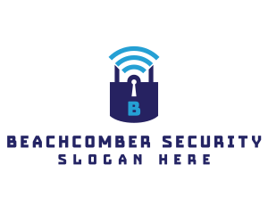 Wifi Padlock Tech Security  logo design