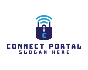 Wifi Padlock Tech Security  logo design