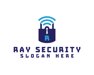 Wifi Padlock Tech Security  logo design